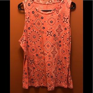 Coral Bandanna Print Tank